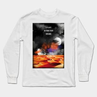 Dune retro travel art print Long Sleeve T-Shirt